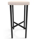 Ver imagem 6 de Kit 03 Banquetas Alta Bar Cozinha Sala de Jantar Preto Stella L02 Suede Bege - Lyam Decor