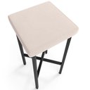 Ver imagem 7 de Kit 03 Banquetas Alta Bar Cozinha Sala de Jantar Preto Stella L02 Suede Bege - Lyam Decor