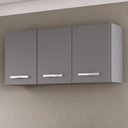 Ver imagem 2 de Armários de Cozinha Aéreo 3 Portas 120cm Kit 2 Honduras Cinza - Lumil Lumil Móveis