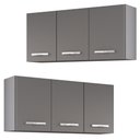 Ver imagem 1 de Armários de Cozinha Aéreo 3 Portas 120cm Kit 2 Honduras Cinza - Lumil Lumil Móveis
