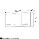 Ver imagem 4 de Armários de Cozinha Aéreo 3 Portas 120cm Kit 2 Honduras Cinza - Lumil Lumil Móveis