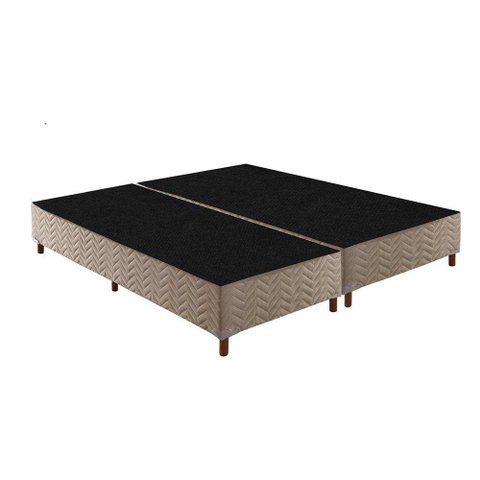 Cama Box Base Queen Sommier Rústico Bordado Clean (158x198x30) - Paropas