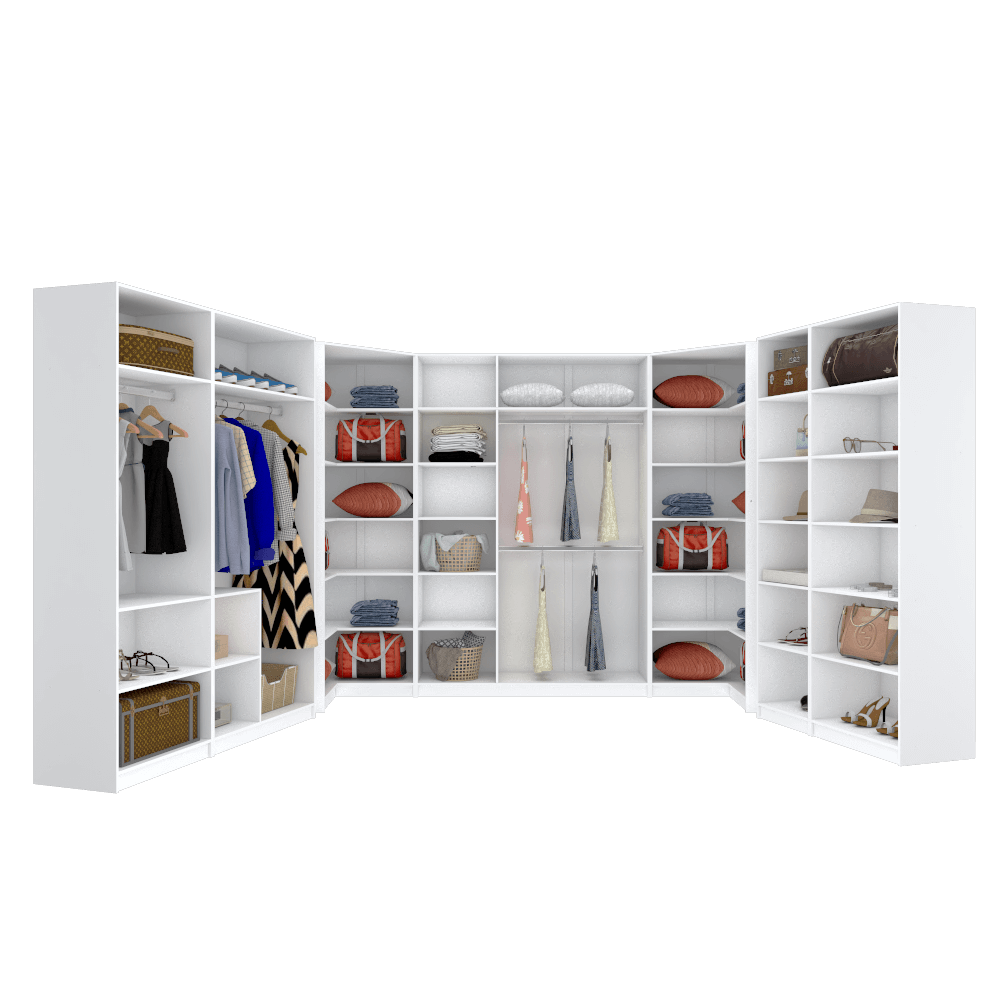 KIT CLOSET MODULAR M294.B MUNDI MOVEIS MadeiraMadeira