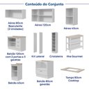 Ver imagem 6 de Cozinha Planejada 10 Peças com Tampo e Cristaleira e Ilha Marselha CabeCasa MadeiraOriginals Branco