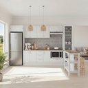 Ver imagem 1 de Cozinha Planejada 10 Peças com Tampo e Cristaleira e Ilha Marselha CabeCasa MadeiraOriginals Branco