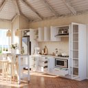 Ver imagem 4 de Cozinha Planejada 10 Peças com Tampo e Cristaleira e Ilha Marselha CabeCasa MadeiraOriginals Branco