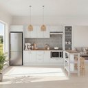 Ver imagem 1 de Cozinha Planejada 10 Peças com Tampo e Cristaleira e Ilha Marselha CabeCasa MadeiraOriginals Branco