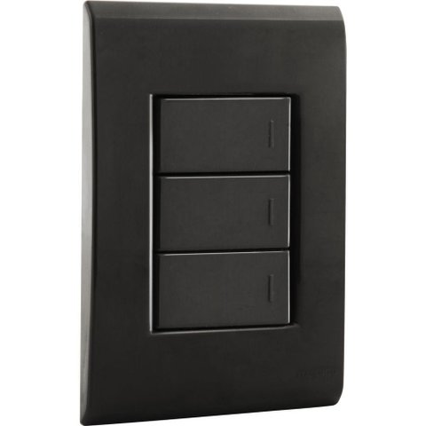 Conjunto 4x2 com 3 Interruptores Simples 10 a 250 V Tramontina Liz Grafite