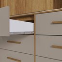 Ver imagem 6 de Guarda Roupa New Star 3 Portas 9 Gavetas com Espelho Salleto Cinamomo/ Off White