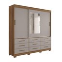 Ver imagem 2 de Guarda Roupa New Star 3 Portas 9 Gavetas com Espelho Salleto Cinamomo/ Off White