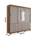 Ver imagem 3 de Guarda Roupa New Star 3 Portas 9 Gavetas com Espelho Salleto Cinamomo/ Off White