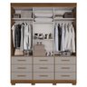 Guarda Roupa New Star 3 Portas 9 Gavetas com Espelho Salleto Cinamomo/ Off White - 4