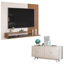 Ver imagem 1 de Painel para Tv Nando Freijó Off White e Aparador Buffet Mercuri Off White – Dj Móveis