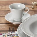 Ver imagem 2 de Xícara de Café com Pires Porcelana Germer 80ml Relevo Cottage Branco Chávena