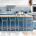 Ver imagem 6 de Kit 4 Banquetas para Balcão Flórida Prata Bistrô Ilhas Cozinha Gourmet Bares