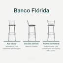 Ver imagem 3 de Kit 4 Banquetas para Balcão Flórida Prata Bistrô Ilhas Cozinha Gourmet Bares
