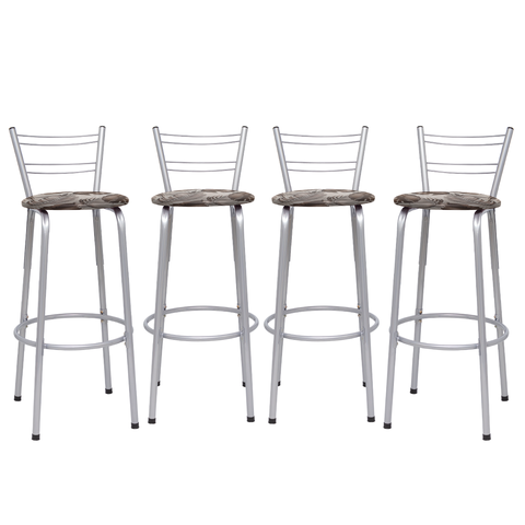 Kit 4 Banquetas para Balcão Flórida Prata Bistrô Ilhas Cozinha Gourmet Bares