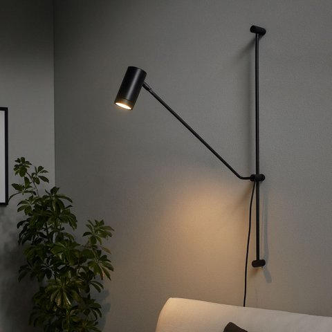 Arandela de Parede Stelo Preta Moderna Minimalista para Ambientes Internos e Projetos - Bivolt