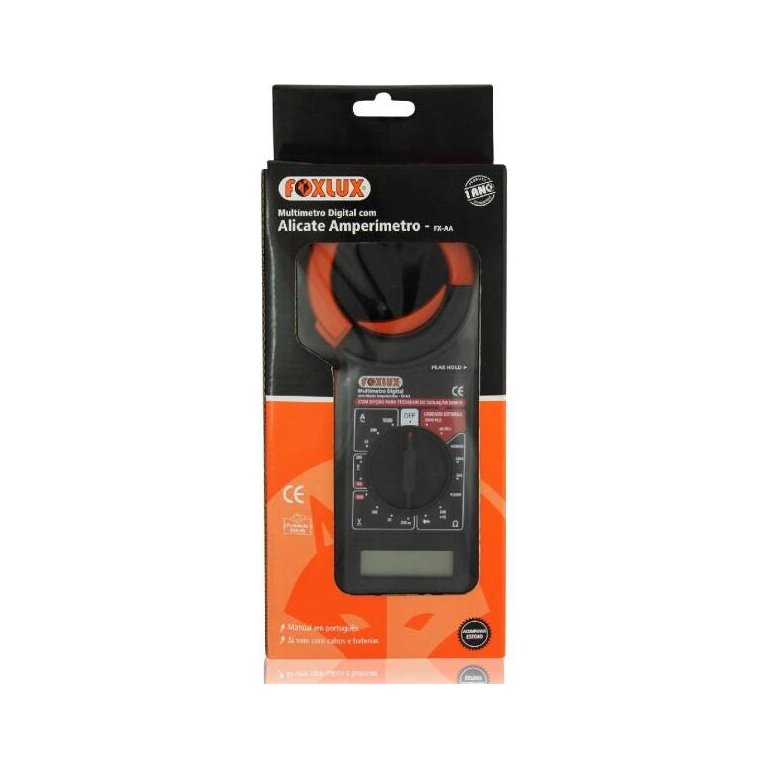 Multimetro Plástico Alicate Amp Dig 9V 3002 Foxlux