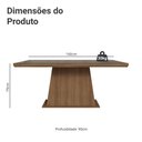 Ver imagem 3 de Mesa de Jantar Retangular Tampo com Moldura e Vidro Sobreposto Rustic 5364 Madesa