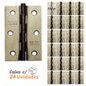 Kit 24 Dobradiças Silvana 850 até 20kg - 3" Oxidado - 1