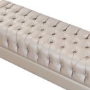 Ver imagem 2 de Puff Decorativo com Pés de Madeira Paiva Tcs-355 Bege - Laura Lar