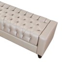 Ver imagem 3 de Puff Decorativo com Pés de Madeira Paiva Tcs-355 Bege - Laura Lar