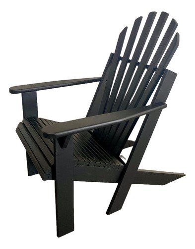 Cadeira Pavao Adirondack Pinus com Stain Osmocolor e Verniz - Preto - Natural - 3