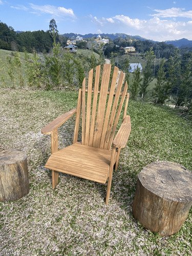 Cadeira Pavao Adirondack Pinus com Stain Osmocolor e Verniz - Preto - Natural - 5