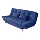Ver imagem 1 de Sofá Cama 3 Lugares Versátil Veludo Liso Azul Marinho - Império Estofados