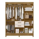 Ver imagem 2 de Guarda Roupa Kit Malta e Cômoda Venus 7 Portas 6 Gavetas Freijo-Off White-Frisado MDP