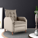 Ver imagem 1 de Poltrona Reclinável Leeds Veludo Turkey Cappuccino