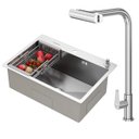 Ver imagem 1 de Kit Cuba Gourmet Quebec 62cm Aço Inox 304 e Torneira Gourmet Tóquio Bico Flexível Goldenx