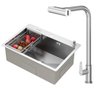 Kit Cuba Gourmet Quebec 62cm Aço Inox 304 e Torneira Gourmet Tóquio Bico Flexível Goldenx - 1