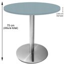 Ver imagem 6 de Mesa Beta Inox 75 Cm (altura) Disco Redondo Tampo Mdp Redondo 70 Cm (larg) X 2,50 Cm (alt) Cinza
