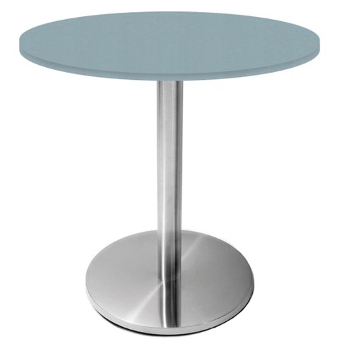 Mesa Beta Inox 75 Cm (altura) Disco Redondo Tampo Mdp Redondo 70 Cm (larg) X 2,50 Cm (alt) Cinza
