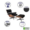 Ver imagem 3 de Poltrona para Leitura Charles Eames Couro Pu com Puff Preto