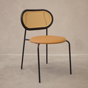 Ver imagem 7 de Kit 2 Cadeiras Jantar Velvet Encosto Rattan Estofado Caramelo