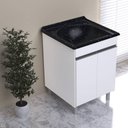 Ver imagem 2 de Kit Lavanderia com Tanque A.J Rorato Amélia Branco e Preto 61x61Cm