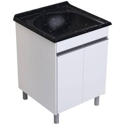 Kit Lavanderia com Tanque A.J Rorato Amélia Branco e Preto 61x61Cm - 1
