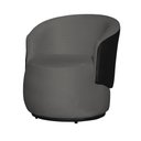 Ver imagem 2 de Poltrona Organica Beatriz Suede Cinza C/ Composê Corano Preto - Lm Decor
