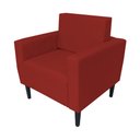 Ver imagem 2 de Poltrona Decorativa Leticia Slim Couro Vermelho Pés Madeira Ms Decor