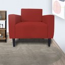 Ver imagem 3 de Poltrona Decorativa Leticia Slim Couro Vermelho Pés Madeira Ms Decor