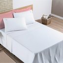 Ver imagem 2 de Jogo de Cama Lençol Joana Casal Padrão Tecido Algodão 200 Fios 04 Peças - Branco