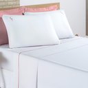 Ver imagem 1 de Jogo de Cama Lençol Joana Casal Padrão Tecido Algodão 200 Fios 04 Peças - Branco