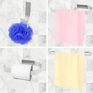 Kit Acessórios Para Banheiro Quadrado Cromado 4 Peças