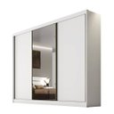 Ver imagem 1 de Guarda Roupa Casal com Espelho 3 Portas 8 Gavetas - Sollo-Branco - Móveis Novo Horizonte