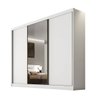 Guarda Roupa Casal com Espelho 3 Portas 8 Gavetas - Sollo-Branco - Móveis Novo Horizonte - 1