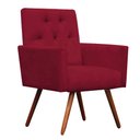 Ver imagem 3 de Kit Namoradeira + 2 Poltronas Decorativa Nina Capitonê Suede Vermelho - Dominic Decor