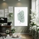 Ver imagem 1 de Quadro Decorativo Ramo Verde 70x50cm Mold Preta